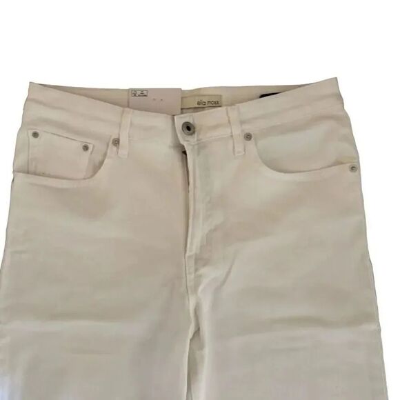 Ella Moss High Rise Slim Straight Ankle  Leg Pockets White Solid SZ 8/29 #1910 - Picture 5 of 14